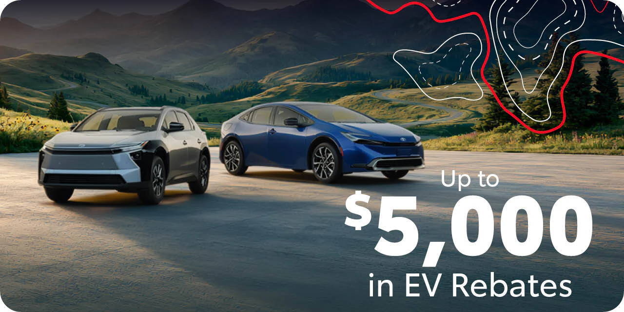 Toyota on the Trail: Up to $5,000 in EV Rebates available.