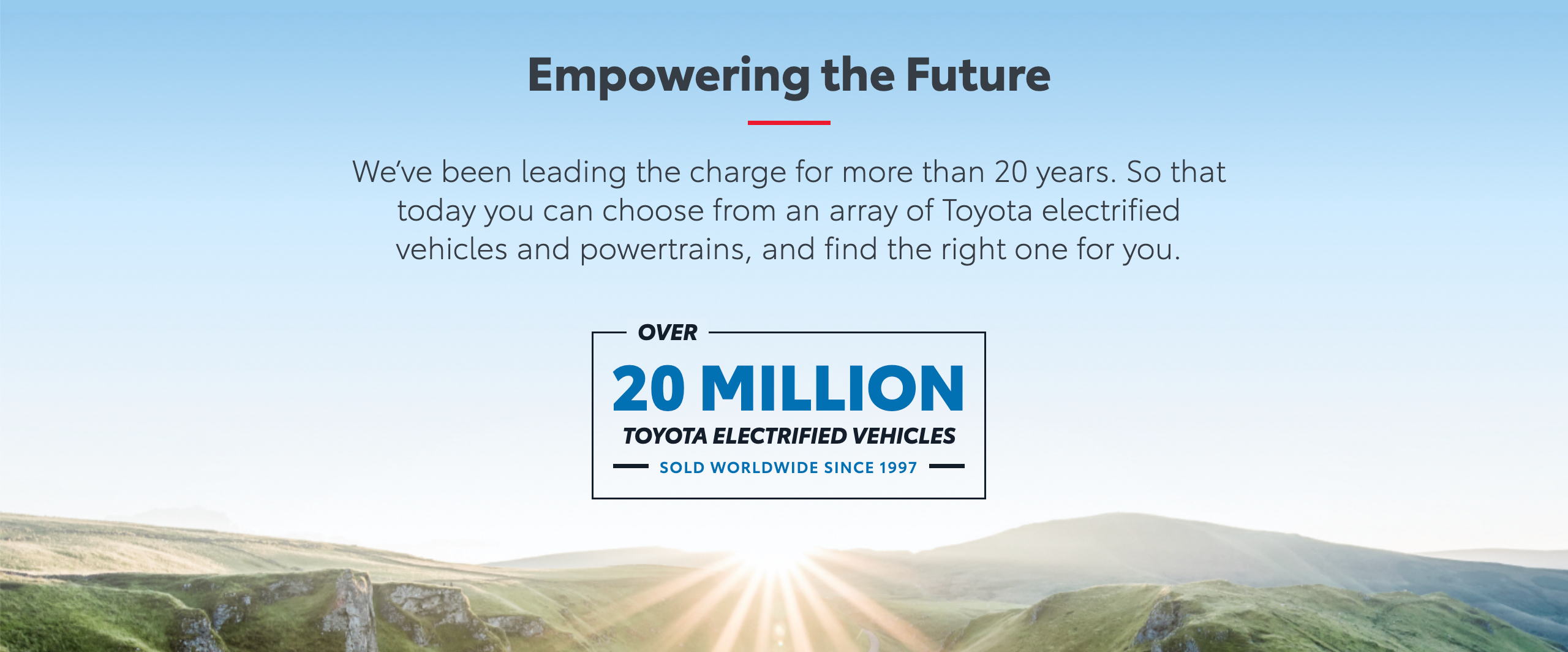 Over 20 million Toyota electrified vehicles sold worldwide since 1997